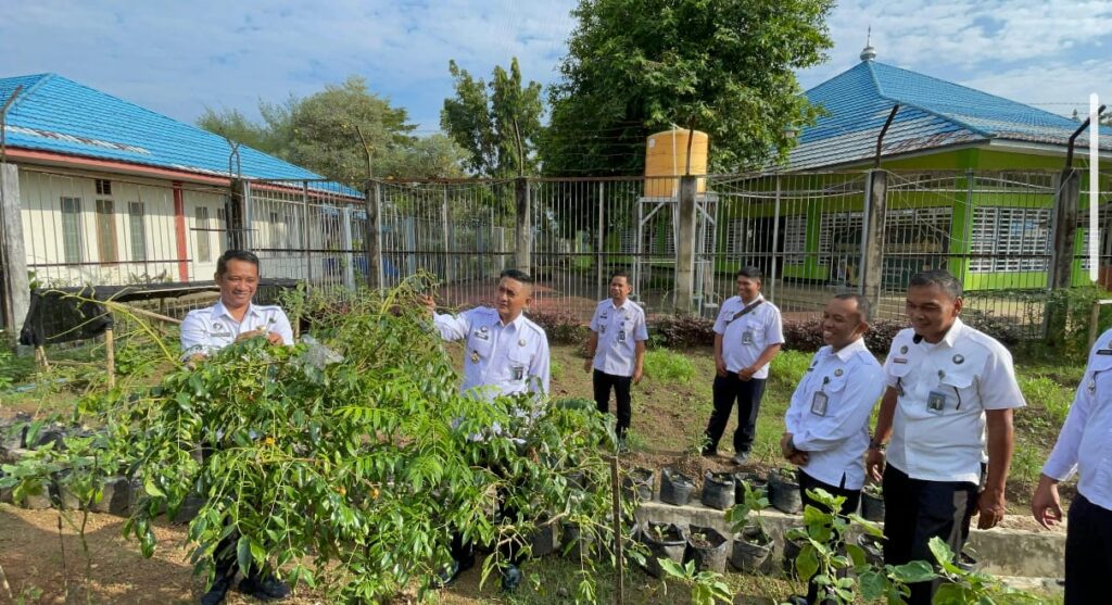 Kalapas Narkotika Karang Intan Lihat Langsung Perkembangan Tanaman Kedondong di Kebun Pasca Rehabilitasi