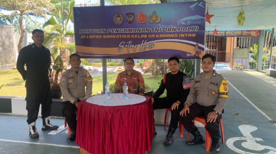 Sinergi Jaga Stabilitas, Polsek Karang Intan Rutin Kawal Pengamanan di Lapas Narkotika Karang Intan