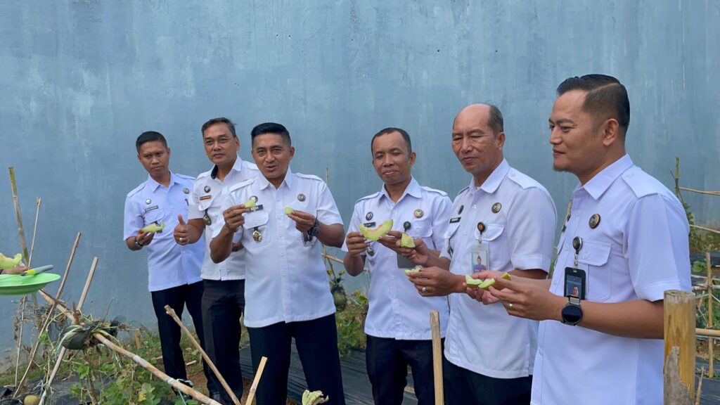 Kalapas Narkotika Karang Intan Panen dan Cicipi Langsung Melon Hasil Budidaya Warga Binaan